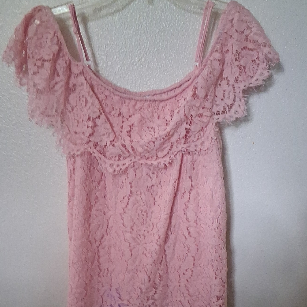 No Boundaries Pink Lace Blouse